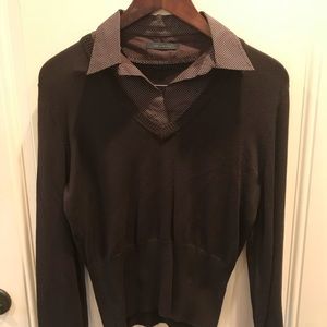 The Limited Sweater & mock dress shirt